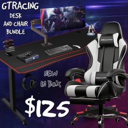 GTRACING GAME OFFICE CHAIR DESK BUNDLE NEW 
