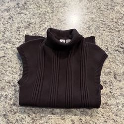 Brown Turtleneck Sweater Vest