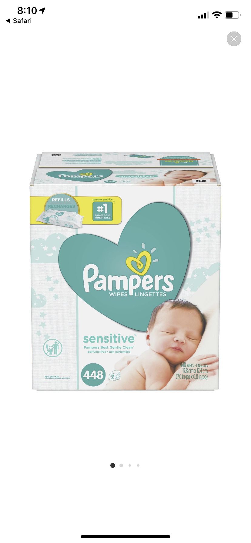 Pampers wipes 448 count