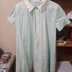 Eve Stillman Light Green S/S Pajama Top Small 1970s