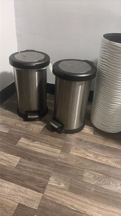 Stainless Steel Step Trash Cans Set of 2