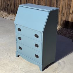 Denim Blue Solid Wood Secretary Desk Dresser $200