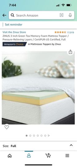 Zinus Memory Foam Mattress Topper - Full