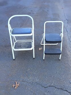 Two 2-Step Metal Step Stools