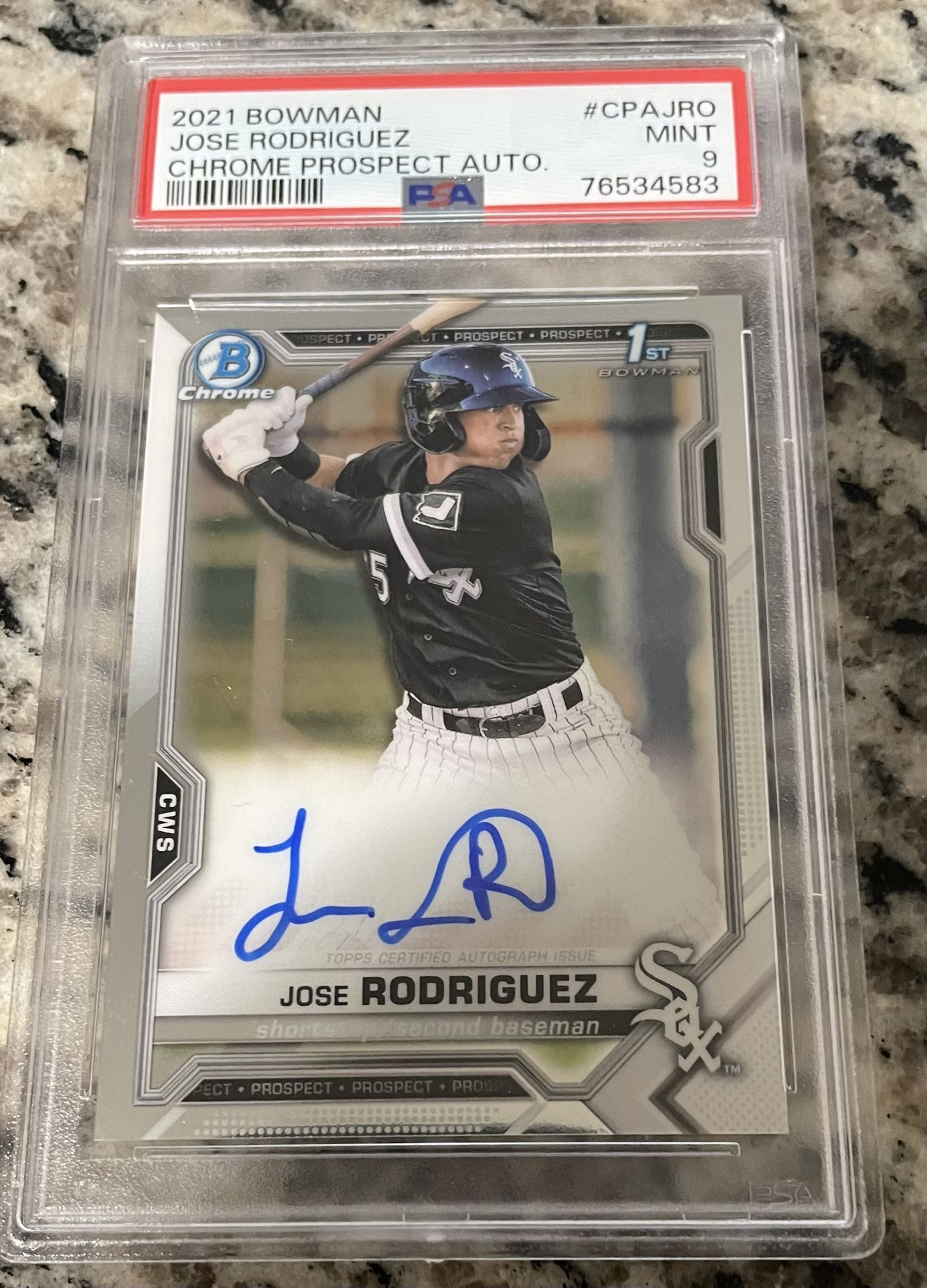 2021 Bowman Chrome #CPAJRO Prospects Auto Jose Rodriguez PSA 9 Mint
