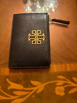NWT - Tory Burch Britten Leather Zip Card Case Card Wallet - Black used