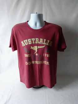 Australia Down Under 1788 men's red short-sleeve graphic T-shirt size L