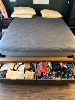 California King Size Platform Bed Frame with Storage