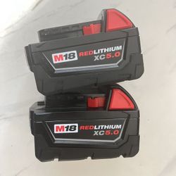 2 Battery Milwaukee M18 New $100 For The 2 Price Firm