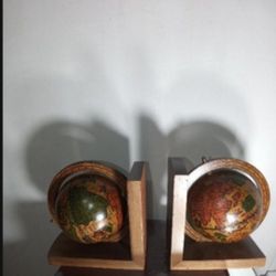 Mid Century World - Globe Bookends Made In Italy 