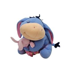 Disney Eeyore Rattle Winnie Pooh Fisher Price w/Bunny Pink Blanket Plush Toy 8"