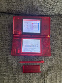 Nintendo DS Lite Transparent Red Custom Shell