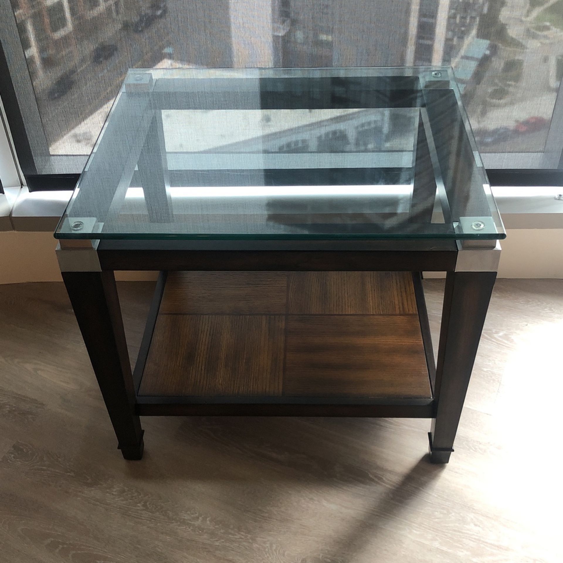 Moving Sale! Glass Top Side Table / End Table
