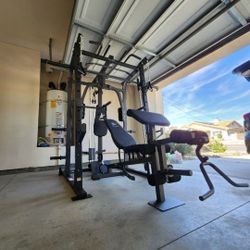 Vesta Smith Machine 1001 | Adj Bench W/ Leg Developer And Preacher Station |Gym Equipment | Fitness | Pulleys|🔴WEIGHTS AND BARBELL SOLD SEPARATELY 🔴