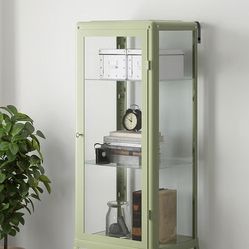 Green  Display Case Glass Shelves 