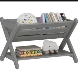UTEX Kids Bookshelf with Caddy, Toddler Bookshelf, Book Storage Organizer, Small Book Shelf for Kids