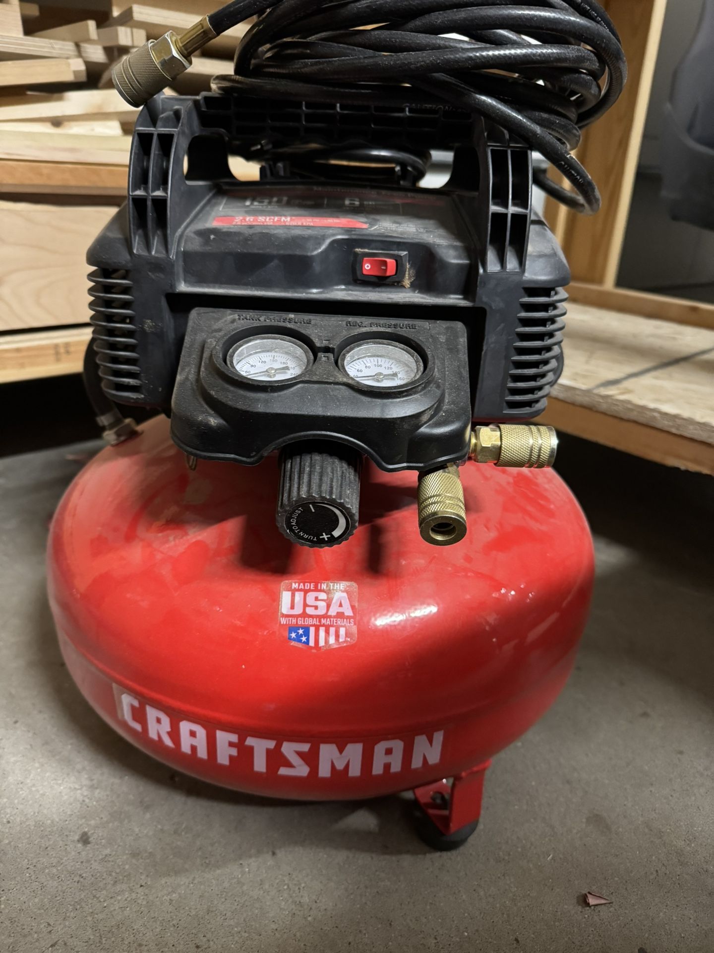 Craftsman 6gal Pancake Compressor with Air hose