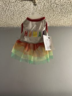 We Are All Human Labeled Dog Dress 