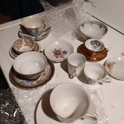 Assorted, China and stemware