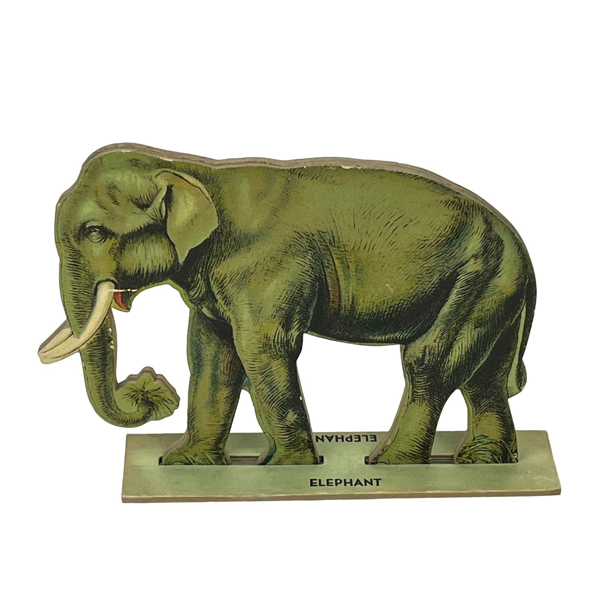 Vintage Die-Cut Elephant Cardboard Stand-Up Print 7"