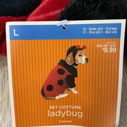 Halloween Dog Costume Ladybug Size L