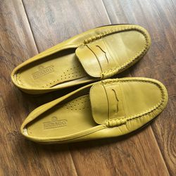 SEBAGO Classic Dan Genuine Handsewn Mustard Yellow Leather Loafers