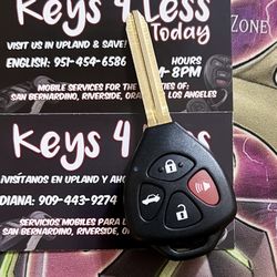 [$120 @ Pomona Indoor Swapmeet] 2006-21 Toyota Duplicate Head Key & Remote Copy (Camry, Corolla, Tacoma,, RAV4, 4Runner, Yaris, Matrix, tC, xB, xD)