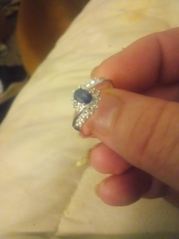 Silver Rings One Opel One Sapphire 30 Each