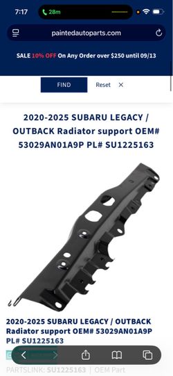 2020-2025 SUBARU LEGACY / OUTBACK Radiator support