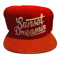 Red Sunset Dreamin Snake Skin Texture Cap