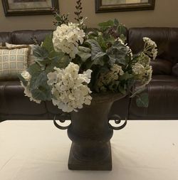 Large Urn with Silk Plant & Flowers