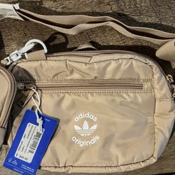 NWT Adidas Originals Tailored Festival Bag & Pouch - Beige