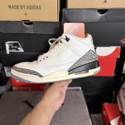 Jordan White Cement Reimagined 3s size 9.5 USED