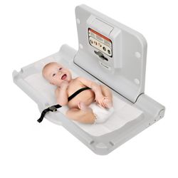 Alpine Wall Mounted Baby Changing Station - Horizontal Baby Changing Table Foldable Diaper Tables with Safety Strap for Commercial Bathroom, ADA Compl