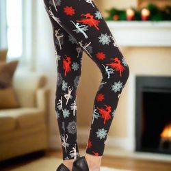 NEW Womens Christmas Leggings Soft As Lularoe OS/TC