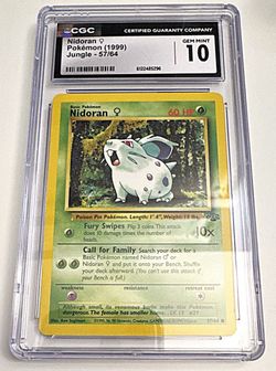 1999 Pokémon Jungle Nidoran♀ #57/64 CGC 10 Gem Mint — Vintage Original Card