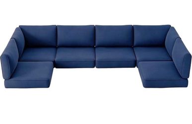 SUNCOZE 14-Piece Outdoor Cushions for Patio Furniture, 25.6"x25.6" Couch Cushion Replacement Designed for 6-Seat Sectional Sofa Sets, Anti-Slip Patio 