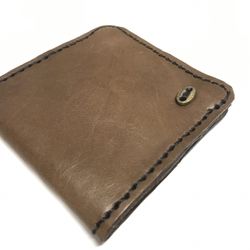 Handmade Brown Leather Casual Black Bifold Wallet With Clip Inside