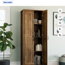 Sauder Two-Door Storage Cabinet , Rural Pine Finish New In box 📦 