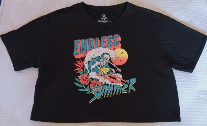 Emo Summer Crop Top Shirt Women's Size Medium $4