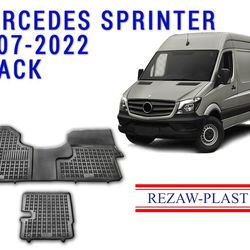 REZAW PLAST floor Mats for Mercedes Benz Sprinter 2007-2022 2 Pieces Mat Black 