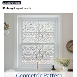 Window privacy film. Decorative. Removable. UV sun blocking. Glass window covering. Diamond pattern.