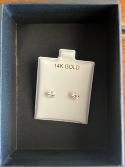 14k Gold Moissanite Diamond Studs