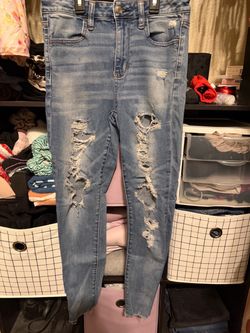 American Eagle Ne(x)t Level Stretch Distressed Skinny Jeans Size 4 Short