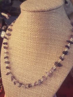 Amethyst chip bead choker