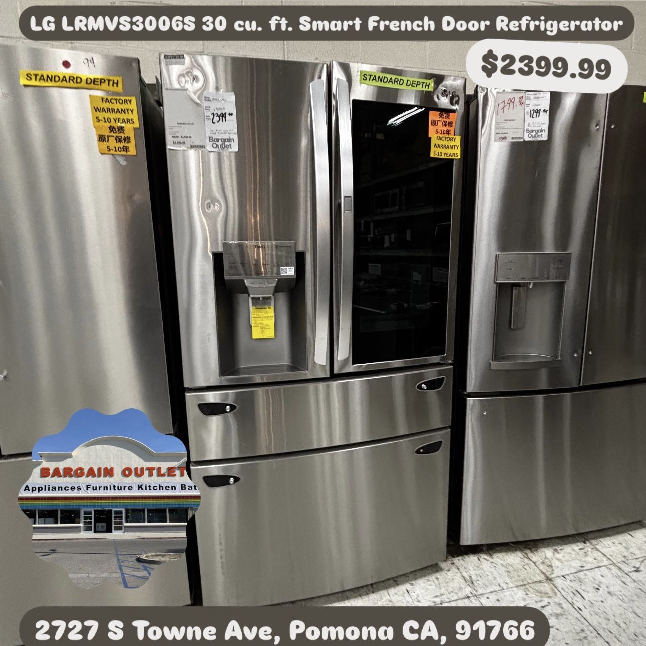 LG LRMVS3006S 30 cu. ft. Smart French Door Refrigerator