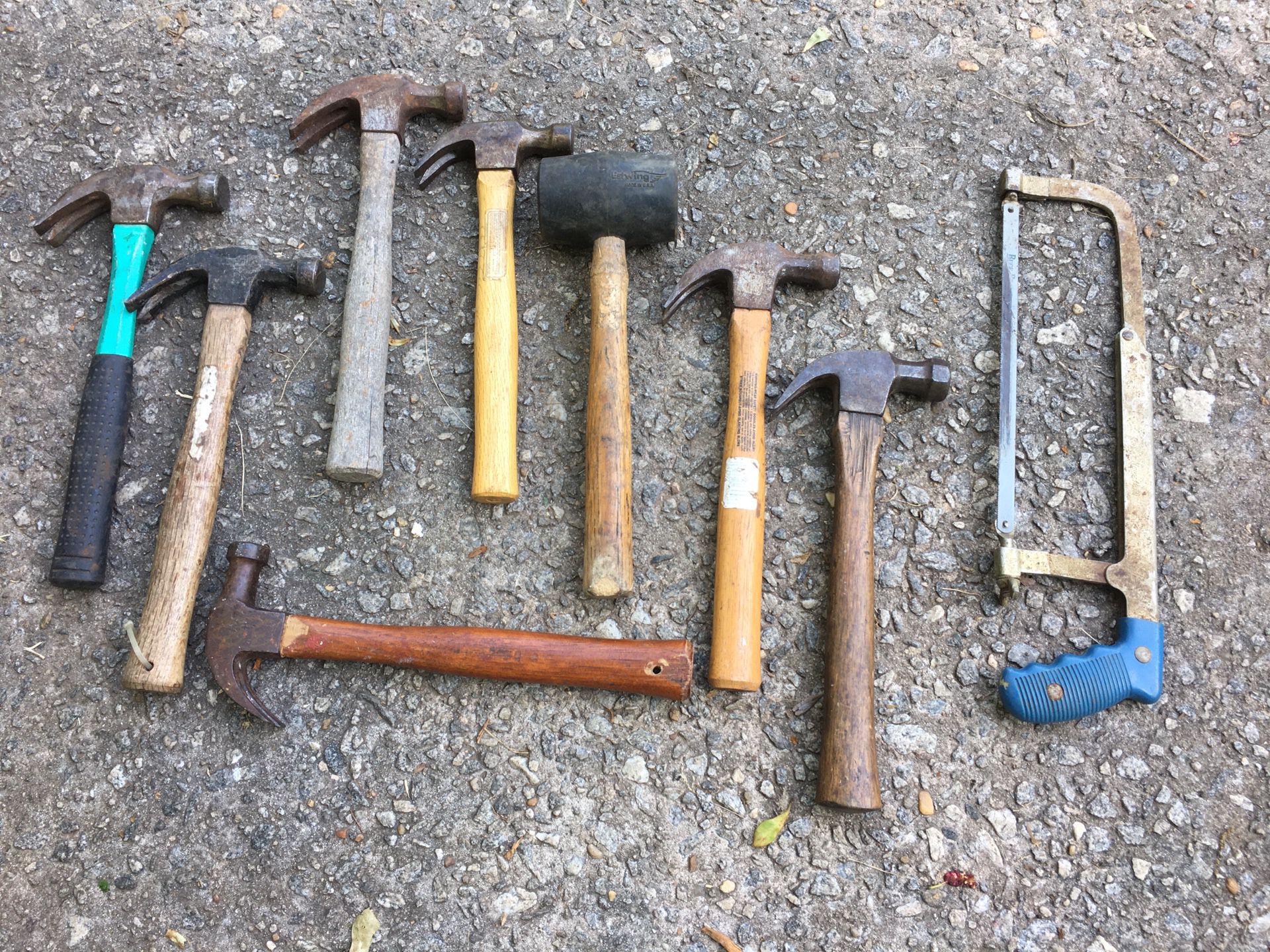 Lot Of 8 Hammers +saw 30.00