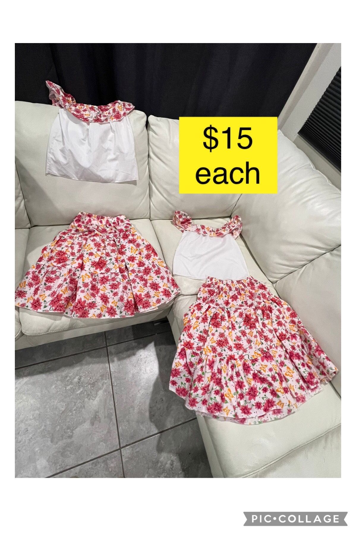Nuevos Traje, vestido tipico Puerto Rico niña jibara $15 cada uno , unitalla, herencia hispana, Hispanic heritage