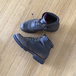 LL BEAN vibram brown leather winter boots mens size 10.5