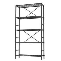 5-Tier Heavy Duty Garage Shelving Unit,Standing Storage Shelf,Metal Wire Rack Shelf Suitable for Laundry Rooms,Bathrooms,Kitchen Storage Roo
